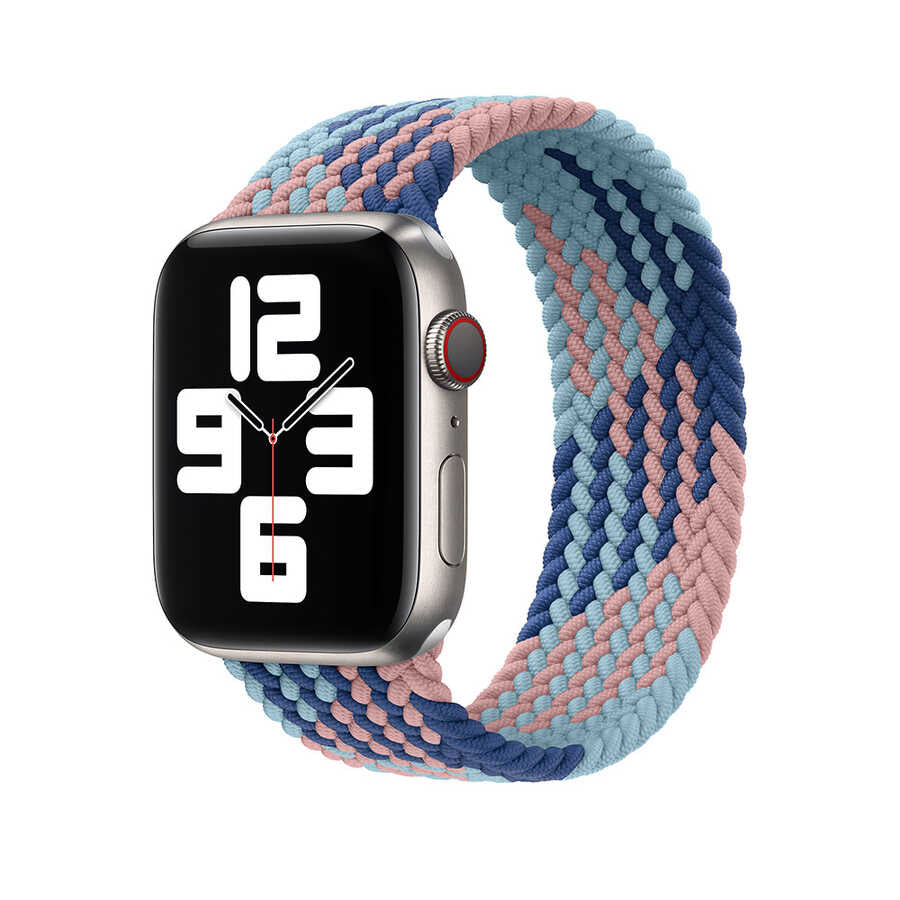 Watch Ultra 49mm Kordon Wiwu Braided Solo Loop Contrast Color Large Strap Kayış - 1 Watch Ultra 49mm Kordon Wiwu Braided Solo Loop Contrast Color Large Strap Kayış - 1